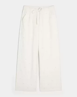 Pantaloni larghi in seersucker