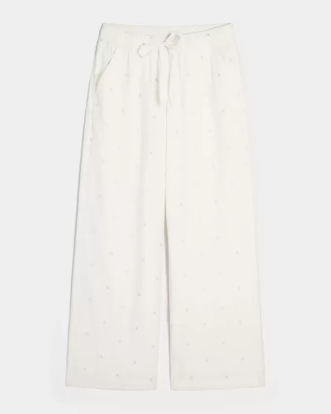Pantaloni larghi in seersucker