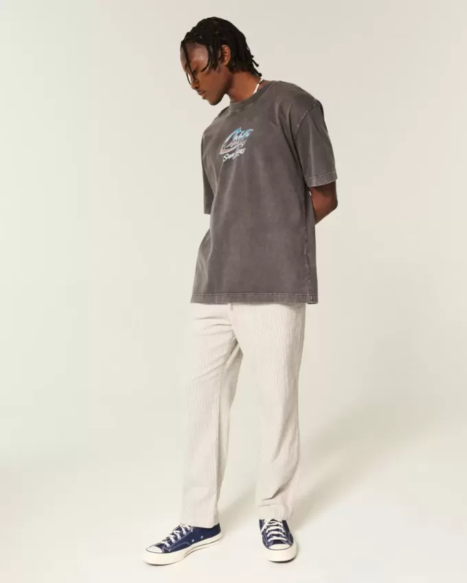 Pantaloni larghi in seersucker