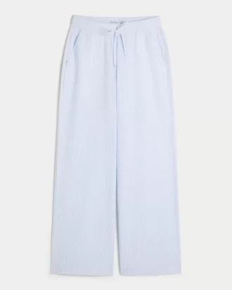 Pantaloni larghi in seersucker