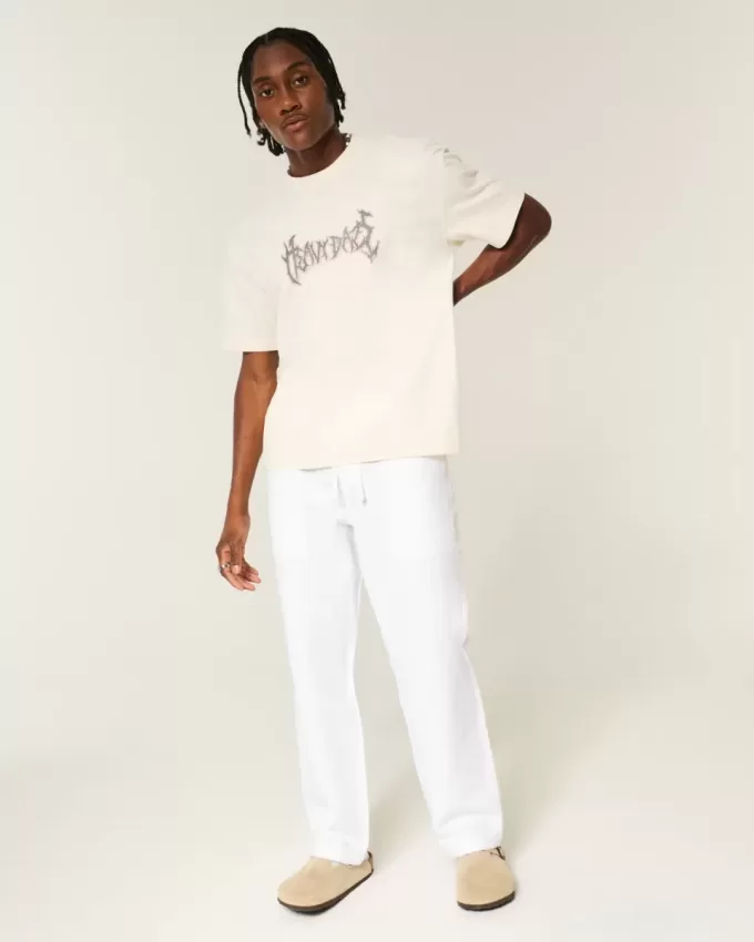 Pantaloni larghi in seersucker
