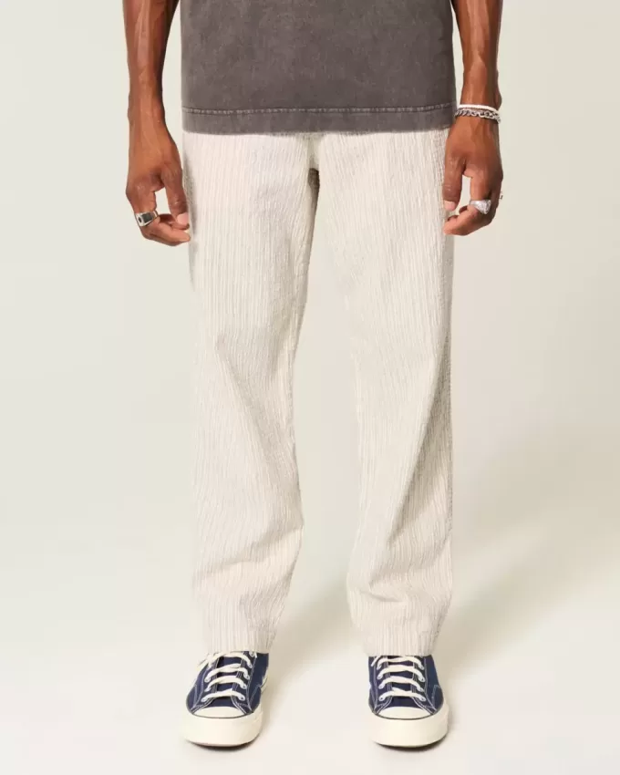 Pantaloni larghi in seersucker