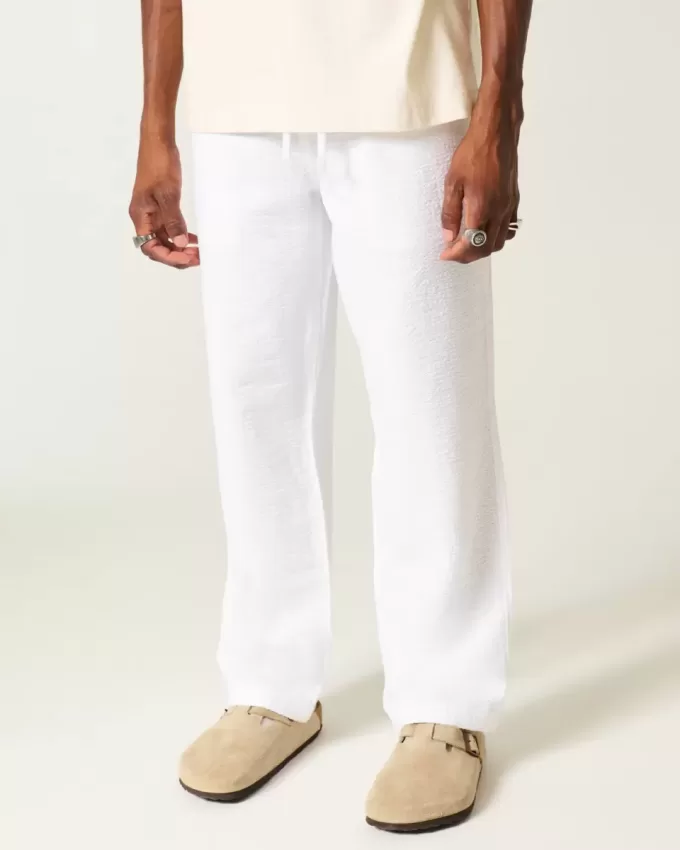 Pantaloni larghi in seersucker