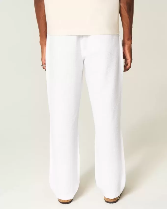 Pantaloni larghi in seersucker
