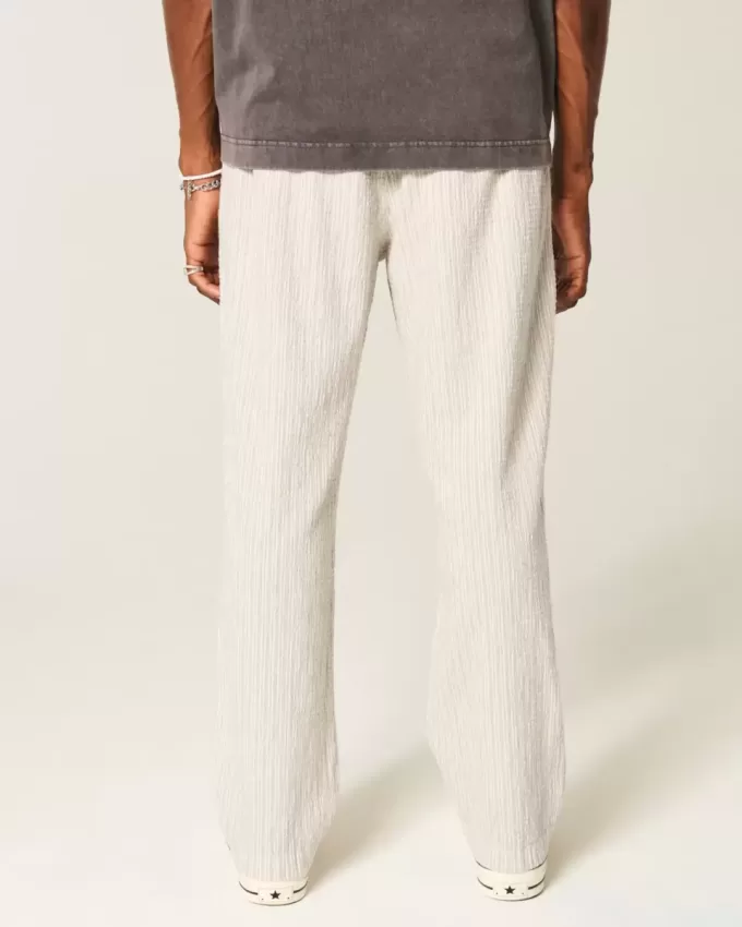 Pantaloni larghi in seersucker