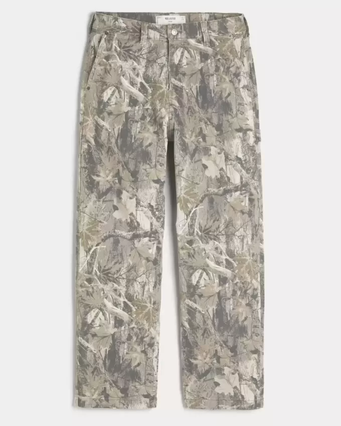 Pantaloni mimetici larghi da pittore