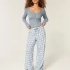 Pantaloni slub pull-on