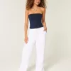Pantaloni slub pull-on