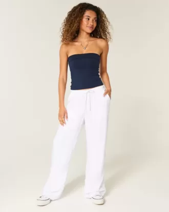 Pantaloni slub pull-on