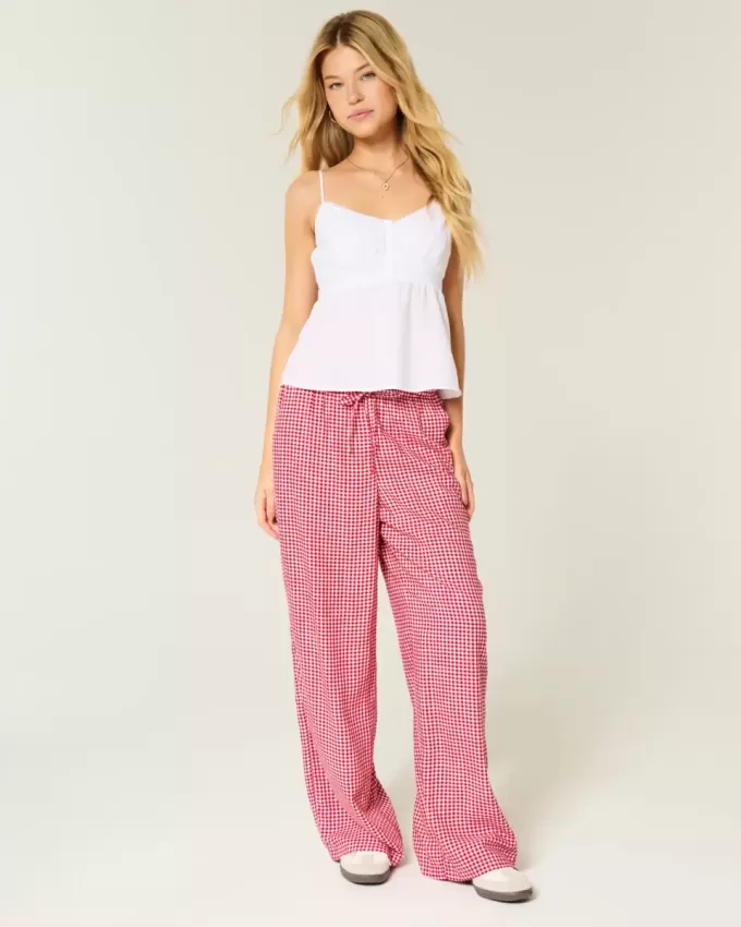 Pantaloni slub pull-on