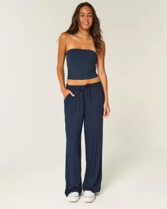 Jeans larghi a vita alta con lavaggio medio