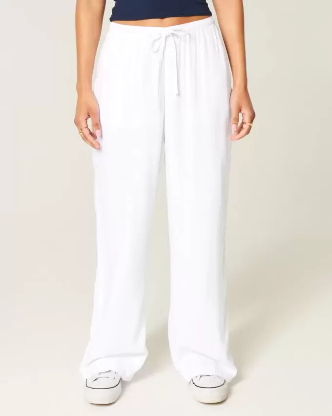 Pantaloni slub pull-on