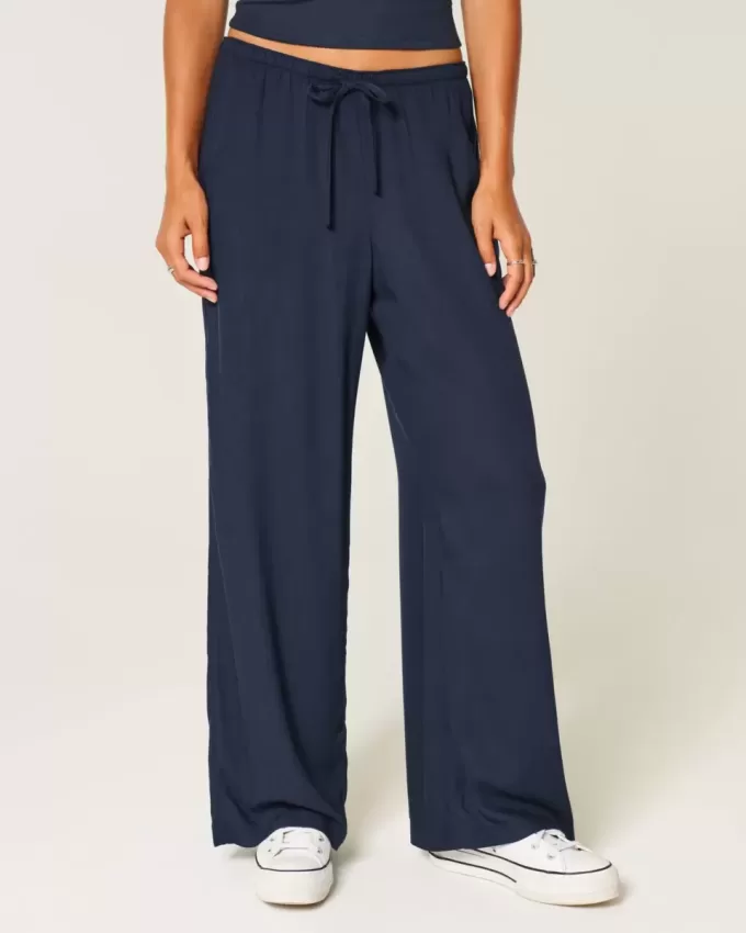 Jeans larghi a vita alta con lavaggio medio