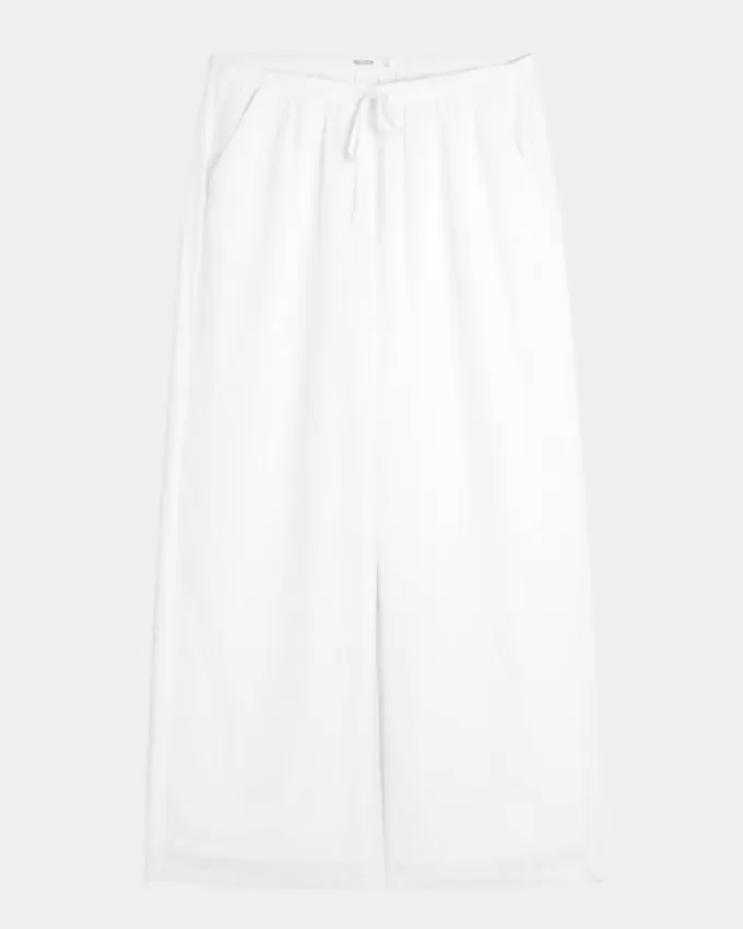 Pantaloni slub pull-on