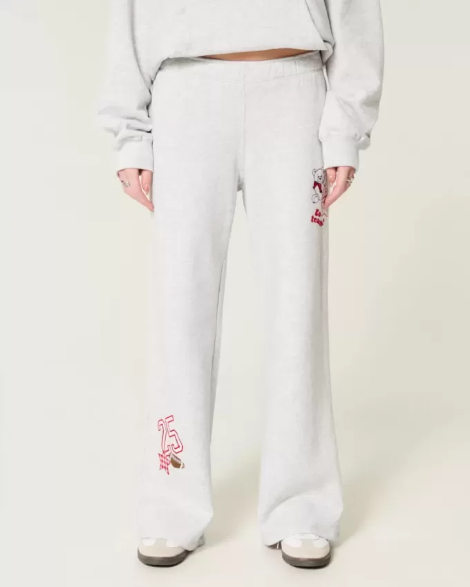 Pantaloni sportivi a gamba larga con grafica