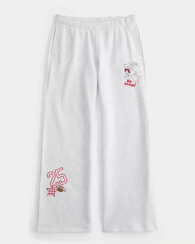 Pantaloni sportivi a gamba larga con grafica