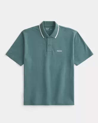 Polo con logo rilassato