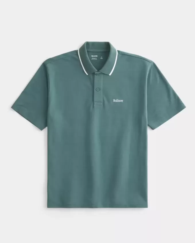 Polo con logo rilassato