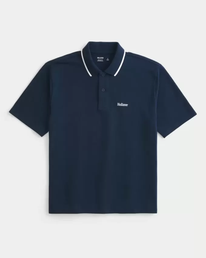 Polo con logo rilassato