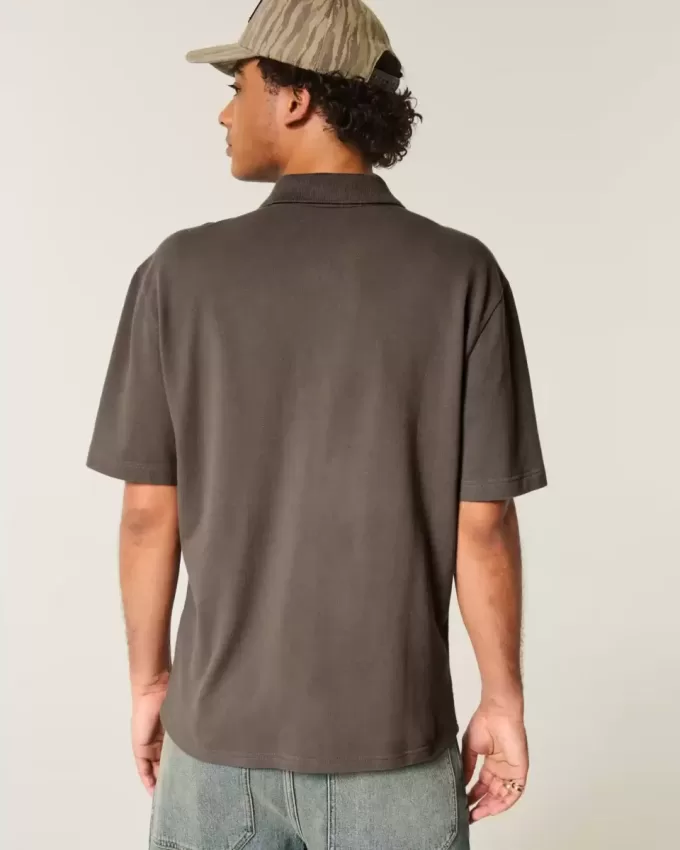 Polo con logo rilassato