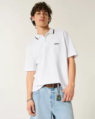 Polo con logo rilassato