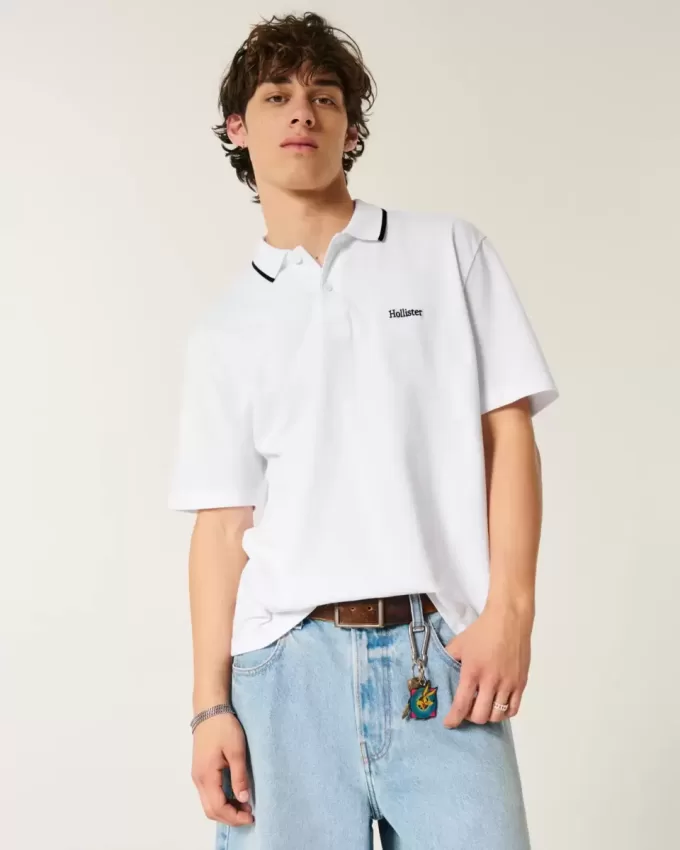 Polo con logo rilassato