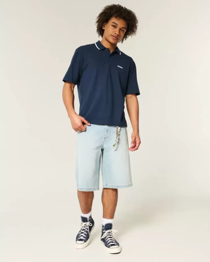 Polo con logo rilassato