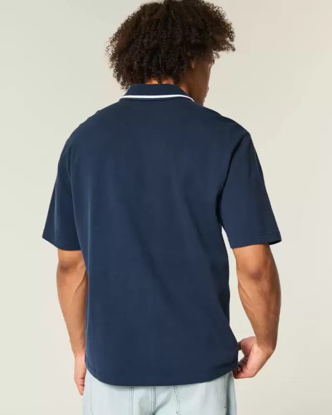 Polo con logo rilassato
