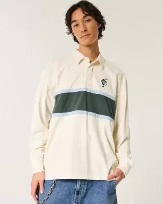 Polo da rugby con grafica Tasmanian Devil in tessuto pesante e squadrato