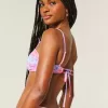 Reggiseno bikini a coste con laccetti