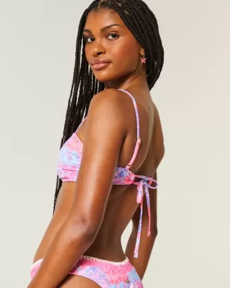 Reggiseno bikini a coste con laccetti