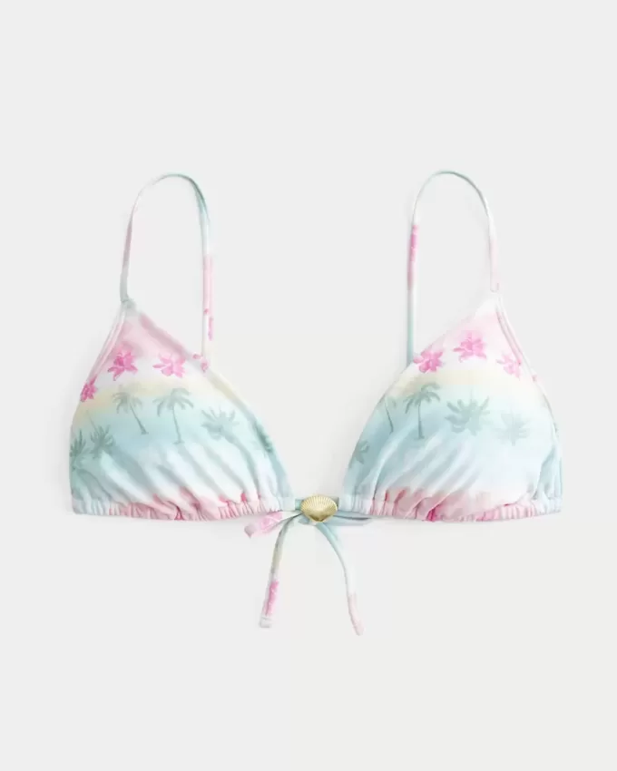 Reggiseno bikini a triangolo con ciondolo sopra le spalle