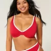 Reggiseno bikini con ferretto e coste alte e curve