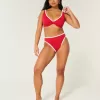 Reggiseno bikini con ferretto e coste alte e curve