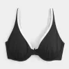 Reggiseno bikini con ferretto e coste alte e curve