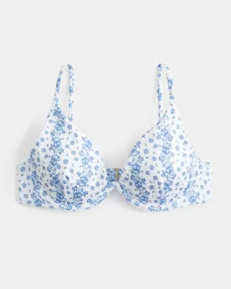 Reggiseno bikini con ferretto e scollo a coste