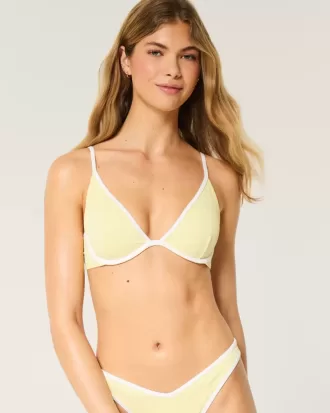 Reggiseno bikini con ferretto e scollo a coste