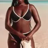 Reggiseno bikini con ferretto e scollo a coste