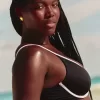 Reggiseno bikini con ferretto e scollo a coste