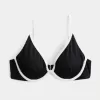 Reggiseno bikini con ferretto e scollo a coste