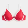 Reggiseno bikini con ferretto e scollo a coste
