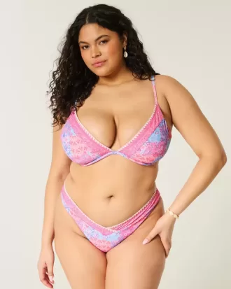 Reggiseno bikini con ferretto e scollo profondo ricamato