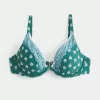 Reggiseno bikini con ferretto e scollo profondo ricamato