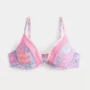 Reggiseno bikini con ferretto e scollo profondo ricamato