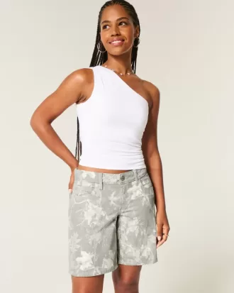 Shorts mimetici a vita bassa e larghi con curve
