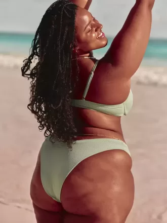 Slip bikini a coste con sgambatura alta e sgambatura alta