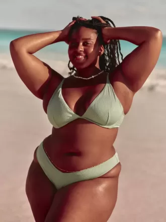 Slip bikini a coste con sgambatura alta e sgambatura alta