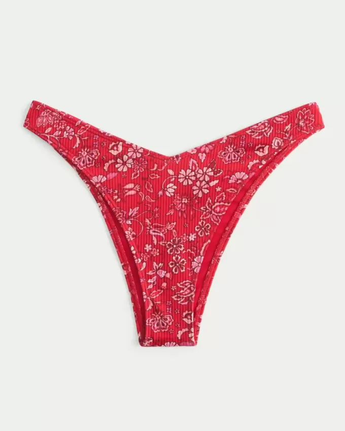 Slip bikini a coste con sgambatura alta e sgambatura alta