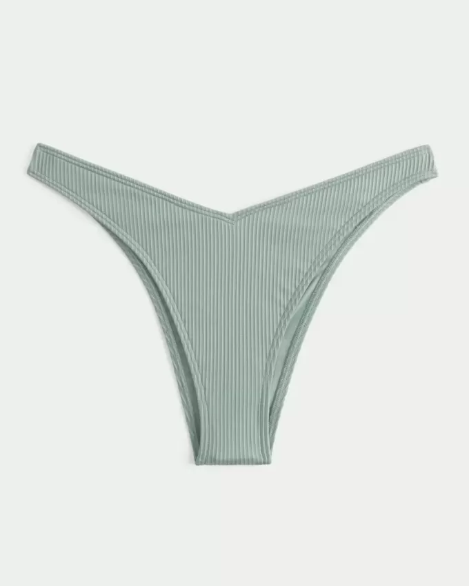 Slip bikini a coste con sgambatura alta e sgambatura alta Slip bikini a coste con sgambatura alta e sgambatura alta