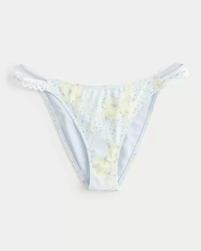 Slip bikini a sgambatura alta con spalline sottili